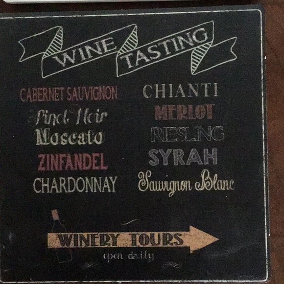 Food Network Stone Coasters Wine Chalk look - Picture 5 of 9